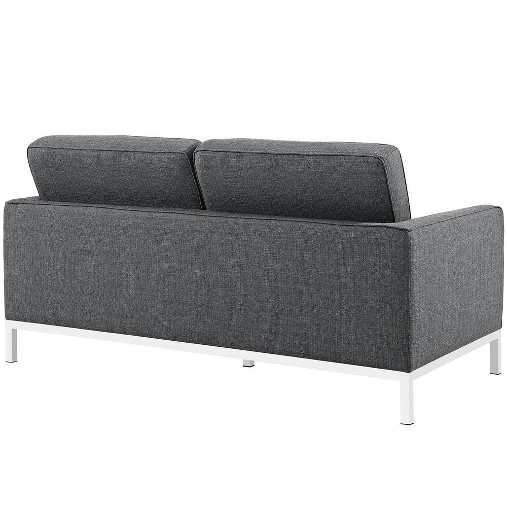 Modway Loft Upholstered Fabric Mid-Century Modern Loveseat In Gray MDY-EEI-2051-DOR