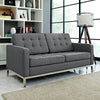 Modway Loft Upholstered Fabric Mid-Century Modern Loveseat In Gray MDY-EEI-2051-DOR