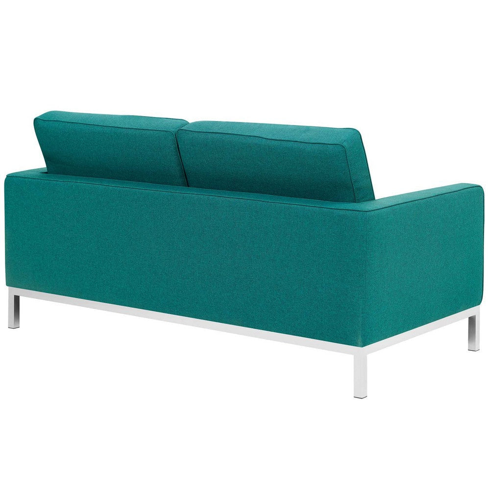 Modway Loft Upholstered Fabric Mid-Century Modern Loveseat In Teal MDY-EEI-2051-TEA