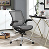 Modway Edge All Mesh Office Chair In Gray With Flip-Up Arms - Perfect For Computer Desks