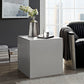 Modway Cast Contemporary Modern Cube Stainless Steel Side Table