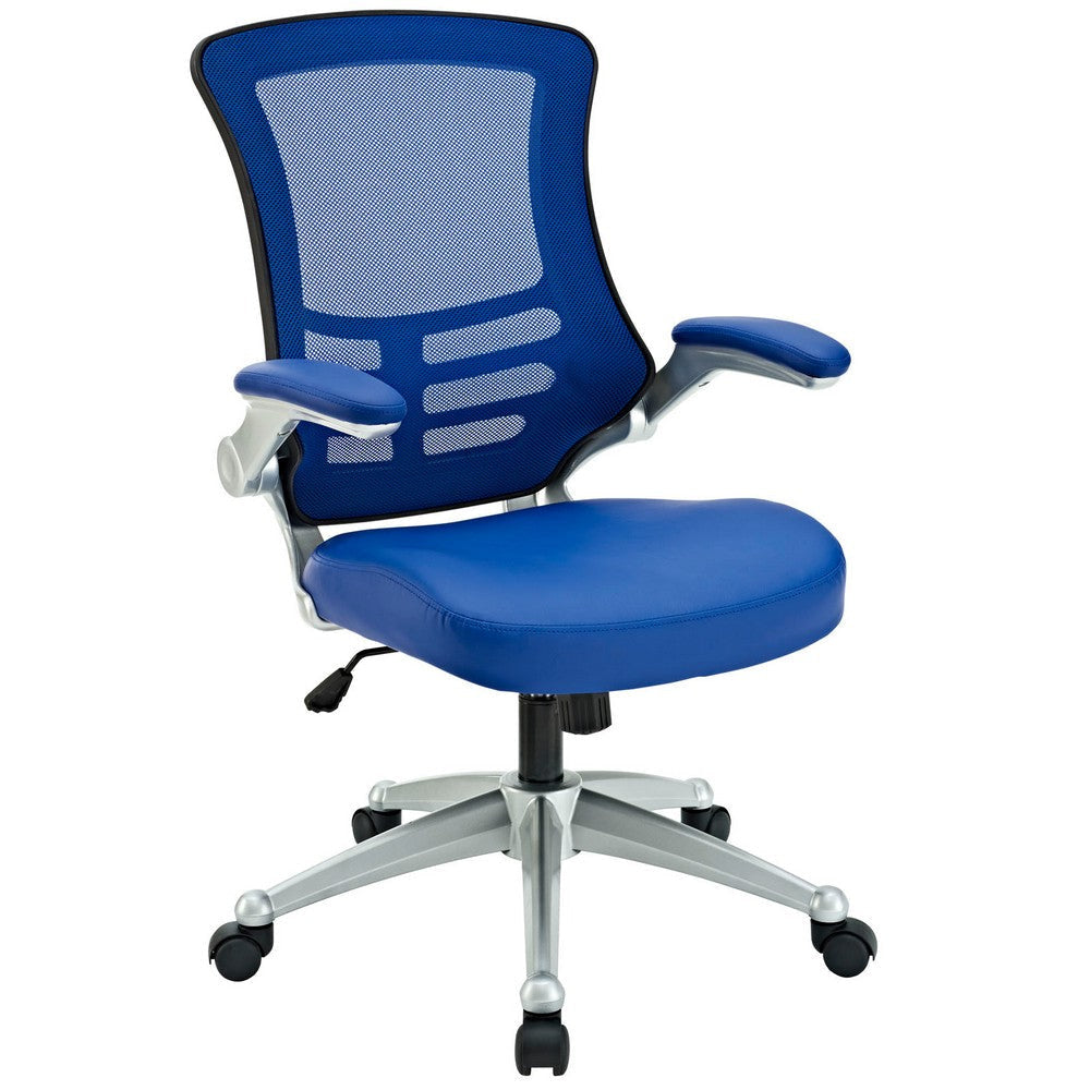 Modway Attainment Mesh Back and Vinyl SeatModern Office Chair in Blue