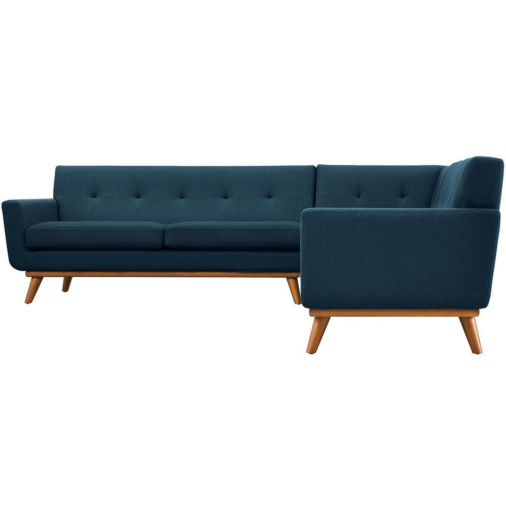 Modway Engage Mid-Century Modern Upholstered Fabric L-Shaped Sectional Sofa in Azure MDY-EEI-2108-AZU-SET