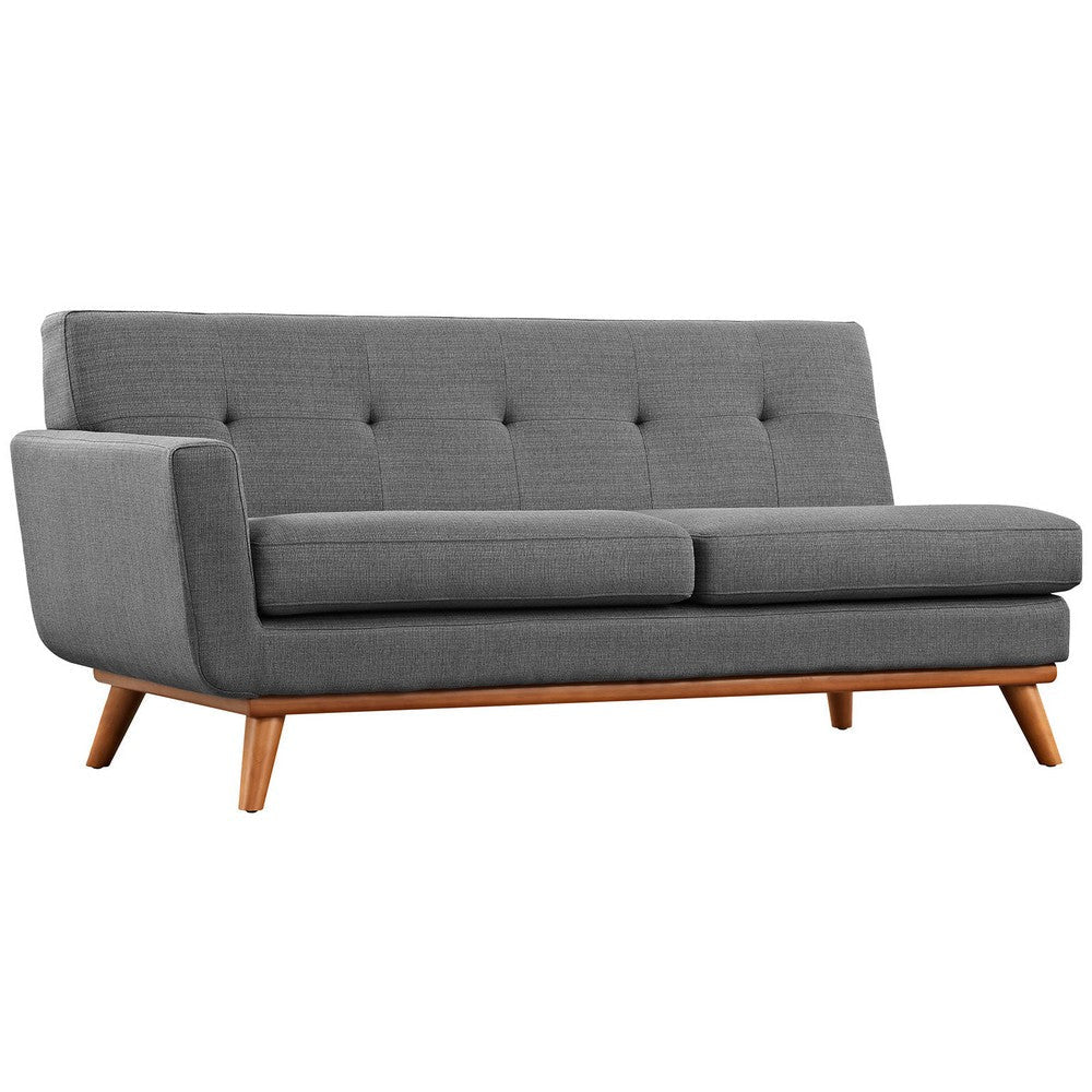 Modway L Shaped Sectional Sofa Engage Mid-Century Modern Upholstered Fabric Gray MDY-EEI-2108-DOR-SET