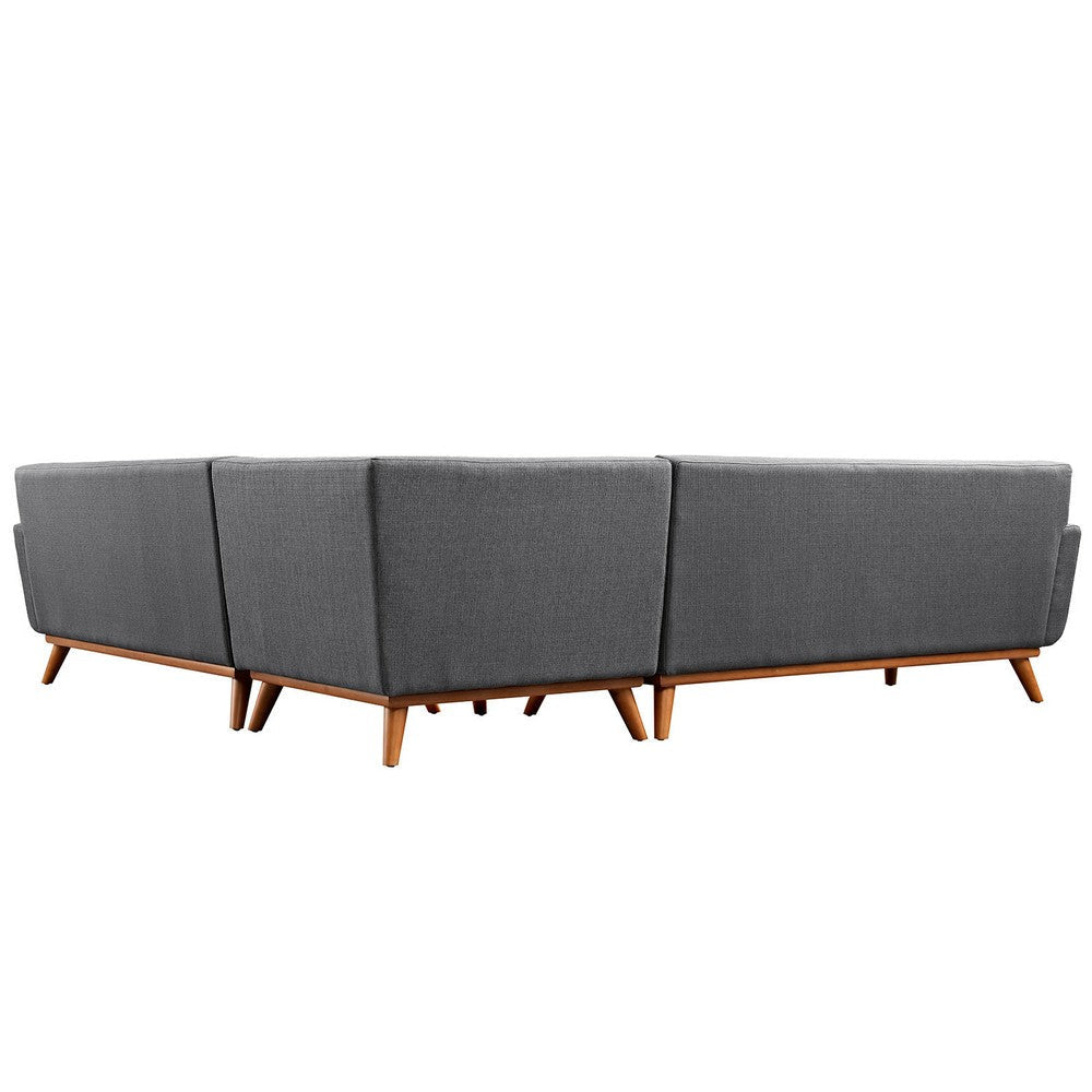 Modway L Shaped Sectional Sofa Engage Mid-Century Modern Upholstered Fabric Gray MDY-EEI-2108-DOR-SET