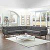 Modway L Shaped Sectional Sofa Engage Mid-Century Modern Upholstered Fabric Gray MDY-EEI-2108-DOR-SET