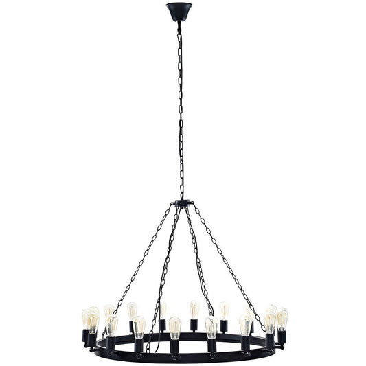 Modway Teleport 43" Modern Farmhouse Ceiling Light Pendant Chandelier in Brown