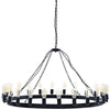 Modway Teleport 52’’ Modern Farmhouse Rope and Steel Metal Round Ceiling Light Pendant Chandelier In Brown MDY-EEI-2118-BRN