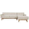 Modway Engage Right Facing Sectional Sofa in Mid-Century Modern Upholstered Fabric Beige MDY-EEI-2119-BEI-SET