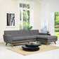 Modway Engage Mid-Century Modern Upholstered Right-Facing Sectional Sofa Gray Fabric MDY-EEI-2119-DOR-SET