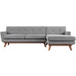 Modway Engage Right Facing Sectional Sofa in Mid-Century Modern Upholstered Fabric Expectation Gray MDY-EEI-2119-GRY-SET