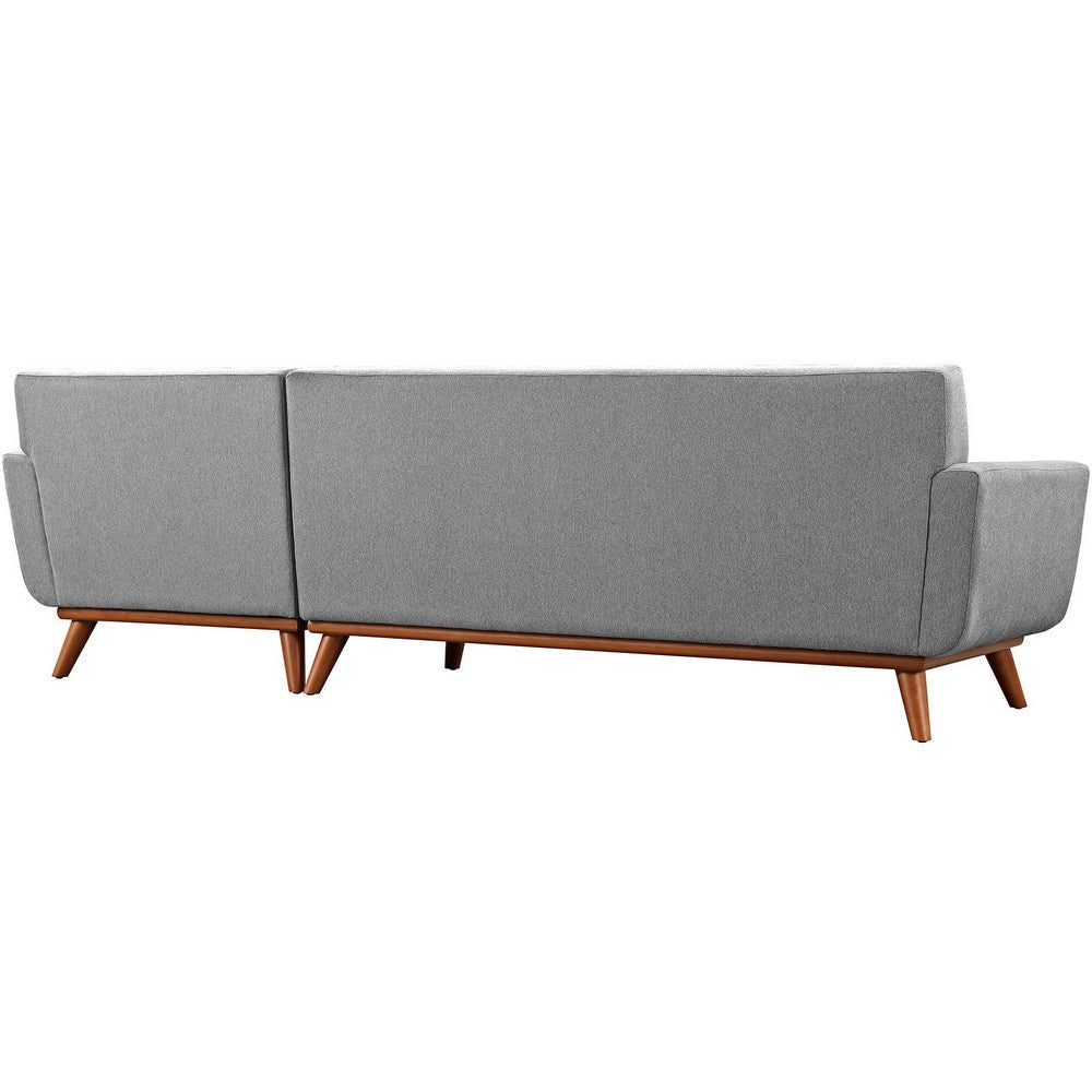 Modway Engage Right Facing Sectional Sofa in Mid-Century Modern Upholstered Fabric Expectation Gray MDY-EEI-2119-GRY-SET