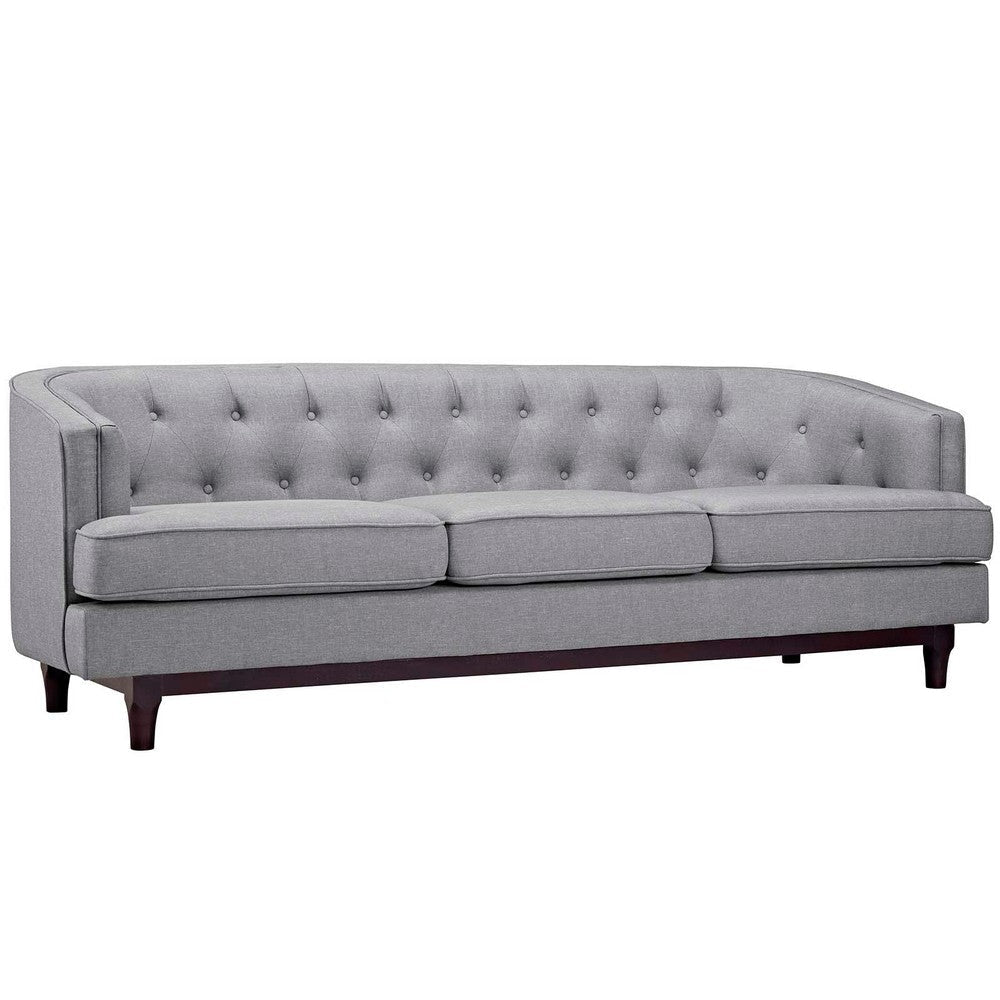 Modway Coast Sofa Fabric Upholstered Contemporary Modern Light Gray MDY-EEI-2131-LGR