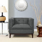 Modway Serve Modern Accent Arm Lounge Chair with Upholstered Fabric Tufted Fabric in Gray