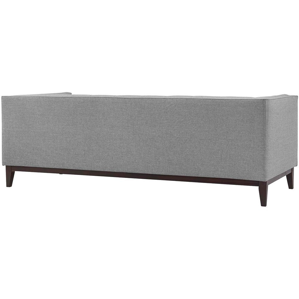 Modway Serve Modern Tuxedo Sofa With Upholstered Tufted Fabric in Light Gray MDY-EEI-2135-LGR