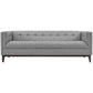 Modway Serve Modern Tuxedo Sofa With Upholstered Tufted Fabric in Light Gray