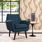 Modway Posit Mid-Century Modern Fabric Upholstered Accent Lounge Arm Chair In Azure