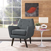 Modway Posit Mid-Century Modern Fabric Upholstered Accent Lounge Arm Chair In Gray