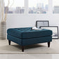 Modway Empress Mid-Century Modern Upholstered Fabric, Large Ottoman, Azure