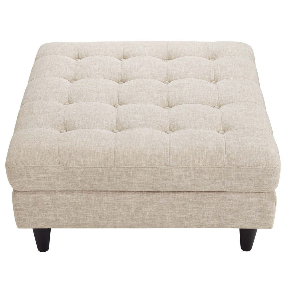 Empress Upholstered Large Ottoman Beige - No Shipping Charges MDY-EEI-2139-BEI