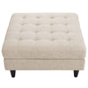 Empress Upholstered Large Ottoman Beige - No Shipping Charges MDY-EEI-2139-BEI