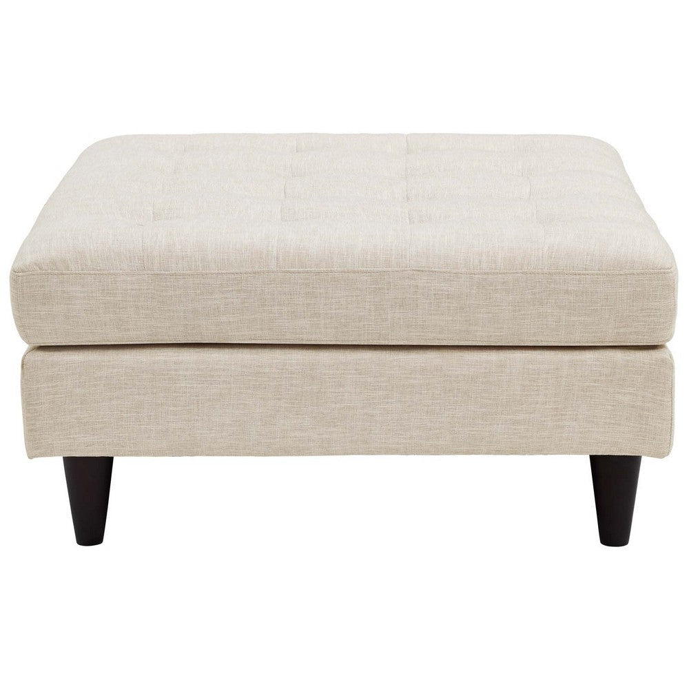 Empress Upholstered Large Ottoman Beige - No Shipping Charges MDY-EEI-2139-BEI