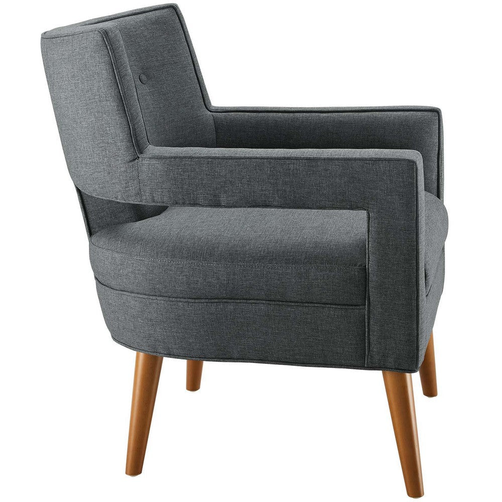 Gray Sheer Fabric Armchair - No Shipping Charges MDY-EEI-2142-GRY