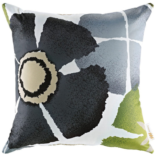 Modway Outdoor Indoor All Weather Patio Throw Pillow in Botanical