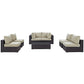 Modway Convene 7-Piece Outdoor Patio Sectional Set in Espresso Beige MDY-EEI-2164-EXP-BEI-SET