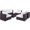 Modway Convene 7-Piece Outdoor Patio Sectional Set in Espresso White