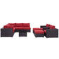 Convene 10 Piece Outdoor Patio Sectional Set MDY-EEI-2169-EXP-RED-SET