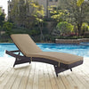 Modway Convene Wicker Rattan Outdoor Patio Chaise Lounge Chair in Espresso Mocha