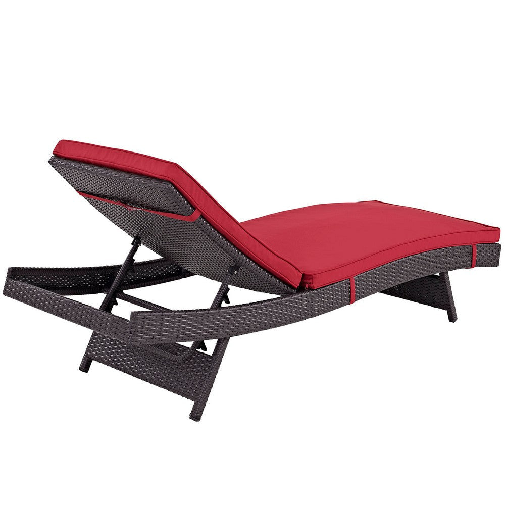 Red Convene Outdoor Patio Chaise - No Shipping Charges MDY-EEI-2179-EXP-RED