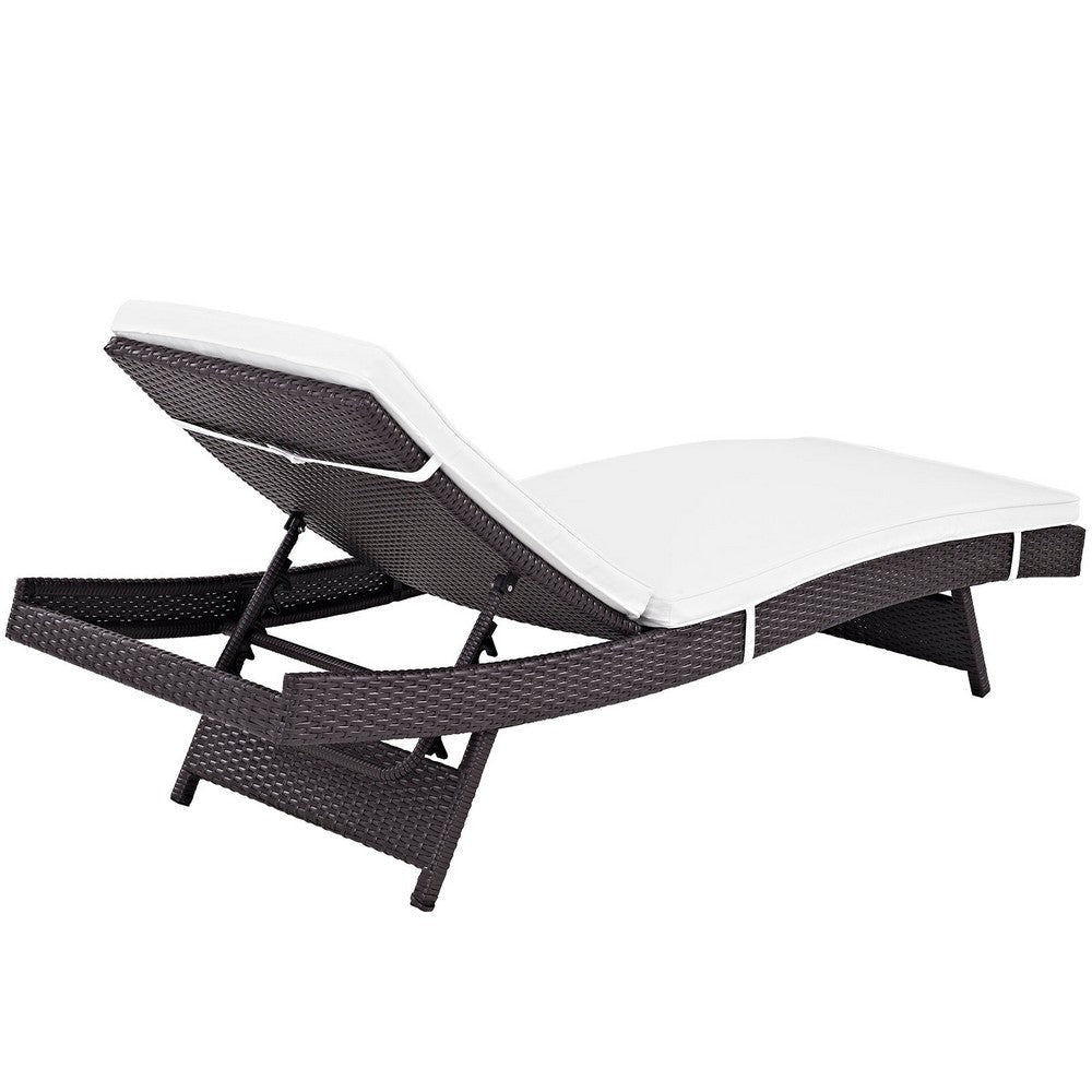 White Convene Outdoor Patio Chaise - No Shipping Charges MDY-EEI-2179-EXP-WHI