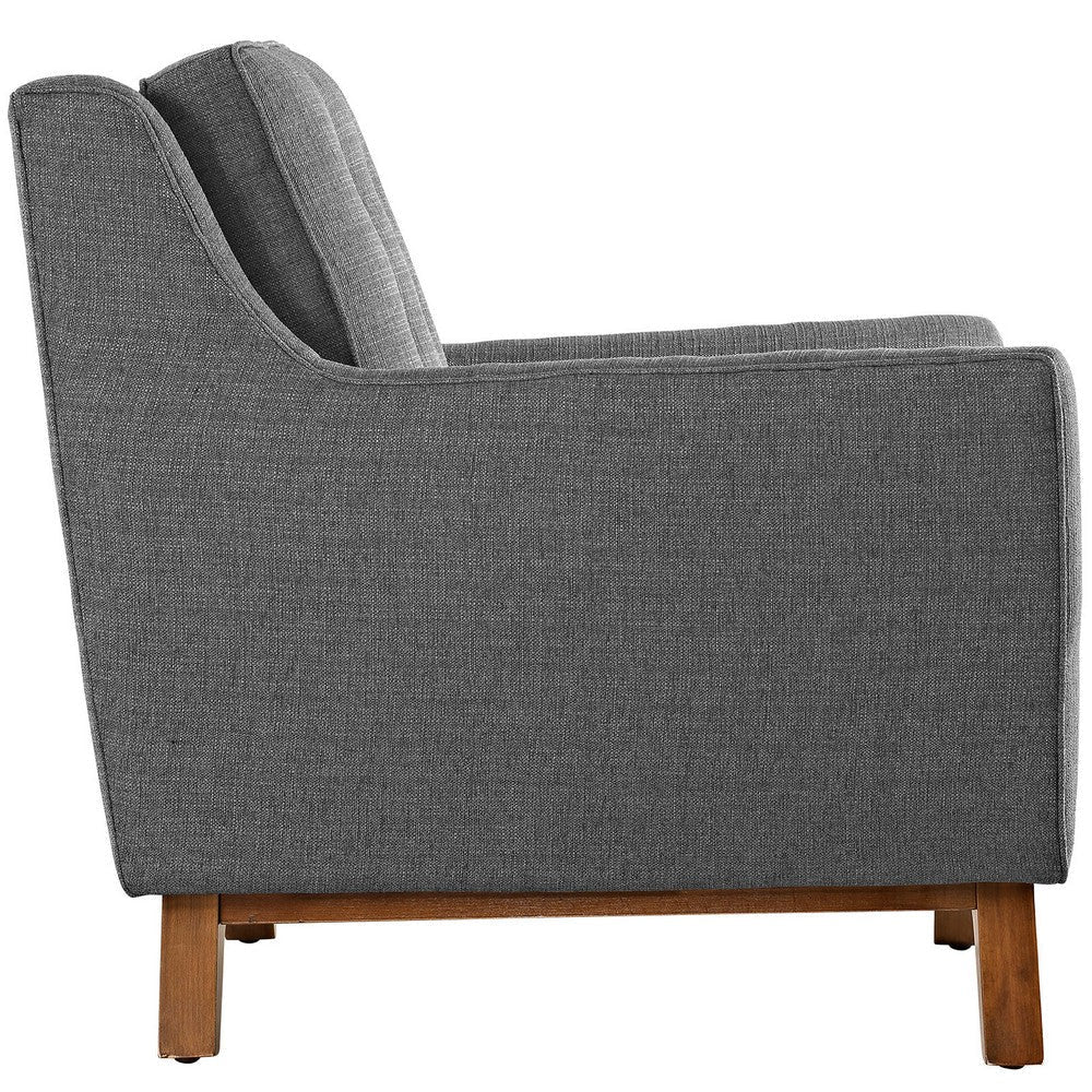 Modway Beguile Mid-Century Modern Sofa Upholstered Fabric with Sofa and Two Armchairs in Gray MDY-EEI-2184-DOR-SET