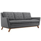 Modway Beguile Mid-Century Modern Sofa Upholstered Fabric with Sofa and Two Armchairs in Gray MDY-EEI-2184-DOR-SET