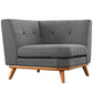 Modway Engage Mid-Century Modern Upholstered Fabric 5-Piece Sectional Sofa in Gray Seating For Six MDY-EEI-2186-DOR-SET