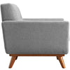 Modway Engage Mid-Century Modern Upholstered Fabric Accent Armchair and Ottoman in Expectation Gray MDY-EEI-2187-GRY-SET