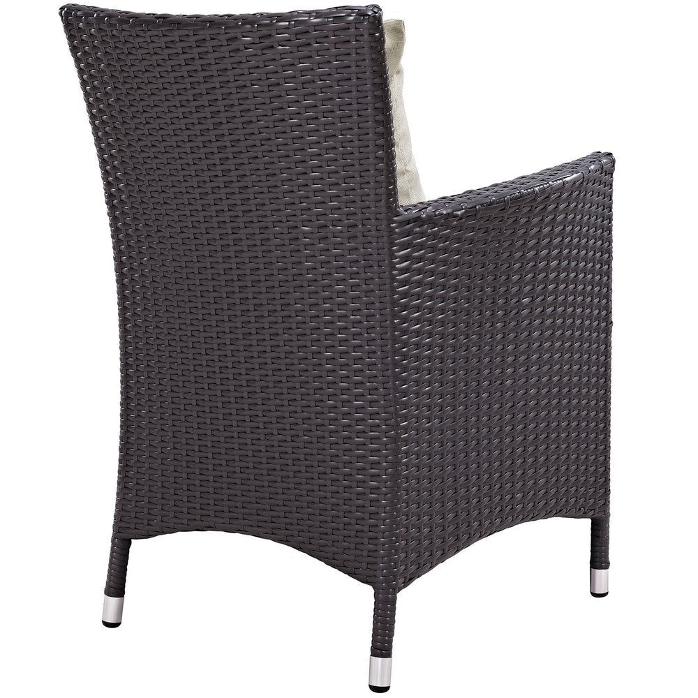 Modway P 4 Piece Set Convene Wicker Rattan Outdoor Patio Four Dining Armchairs Beige MDY-EEI-2190-EXP-BEI-SET