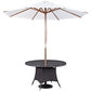 Modway Convene Wicker Rattan Outdoor Patio 47" Dining Table and Umbrella in Espresso White