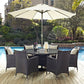 Modway Convene Wicker Rattan 8-Piece Outdoor Patio Dining Set in Espresso Beige MDY-EEI-2194-EXP-BEI-SET