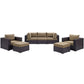 Modway Convene Collection 7-Piece Outdoor Patio Sectional Set in Espresso Mocha MDY-EEI-2200-EXP-MOC-SET