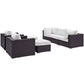 Modway Convene Collection 7-Piece Outdoor Patio Sectional Set in Espresso White MDY-EEI-2200-EXP-WHI-SET