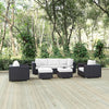 Modway Convene Collection 7-Piece Outdoor Patio Sectional Set in Espresso White MDY-EEI-2200-EXP-WHI-SET