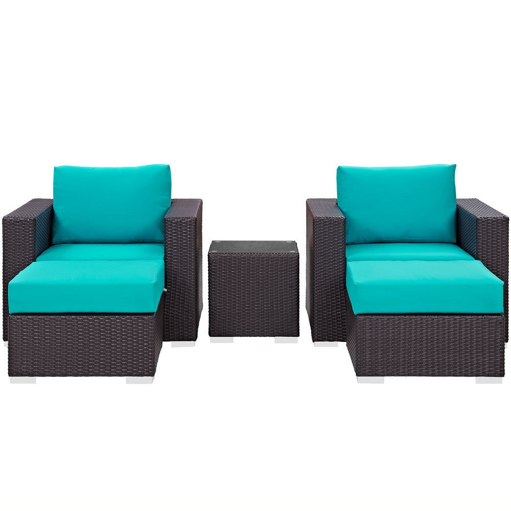 Convene 5 Piece Outdoor Patio Sectional Set MDY-EEI-2201-EXP-TRQ-SET