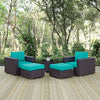 Convene 5 Piece Outdoor Patio Sectional Set MDY-EEI-2201-EXP-TRQ-SET