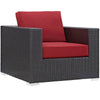 Modway Convene Wicker Rattan 4-Piece Outdoor Patio Furniture Set in Espresso Red MDY-EEI-2202-EXP-RED-SET