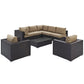 Modway Convene Wicker Rattan 8-Piece Outdoor Patio Sectional Sofa Furniture Set in Espresso Mocha MDY-EEI-2203-EXP-MOC-SET