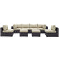 Modway Convene 8-pc Outdoor Patio Sectional Set with Synthetic Rattan Weave in Espresso Beige MDY-EEI-2204-EXP-BEI-SET