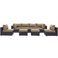 Modway Convene 8-pc Outdoor Patio Sectional Set with Synthetic Rattan Weave in Espresso Mocha MDY-EEI-2204-EXP-MOC-SET